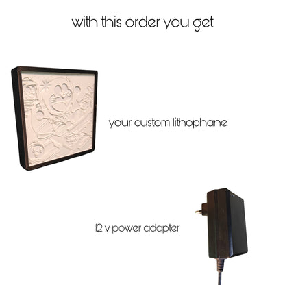 "Cosmic Companions🌙✨ – Custom Lithophane/ Glow Frame"