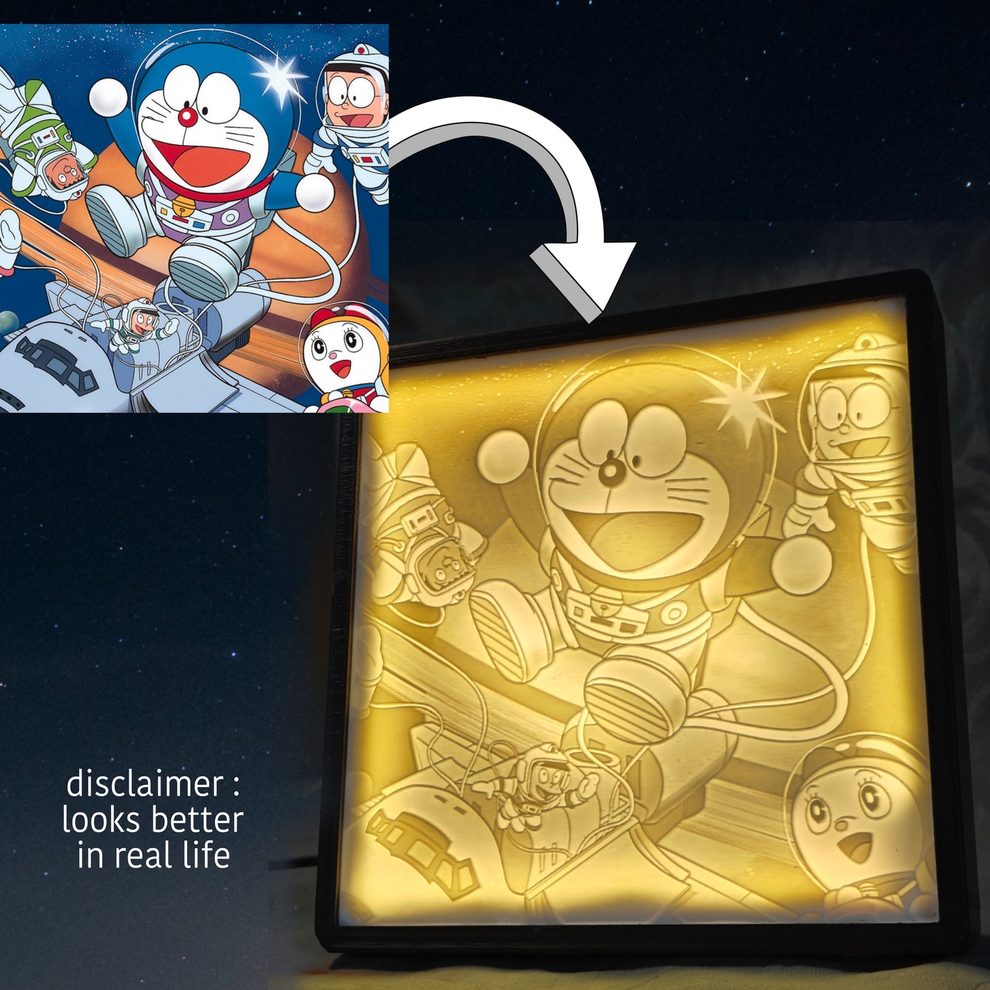 "Cosmic Companions🌙✨ – Custom Lithophane/ Glow Frame"