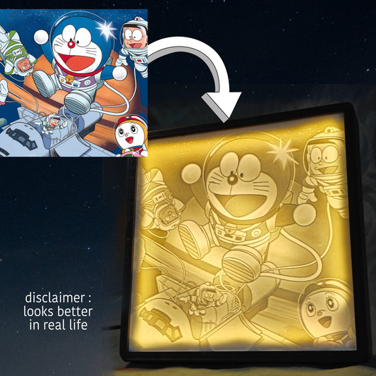 "Cosmic Companions🌙✨ – Custom Lithophane/ Glow Frame"